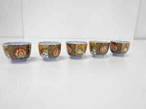 古伊万里　染付　色絵　のぞき　5客